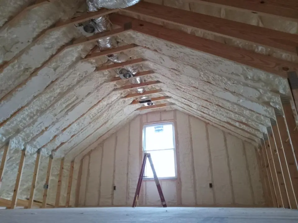 Spray foam roofing application for Crawl Space Insulation project in Fredonia